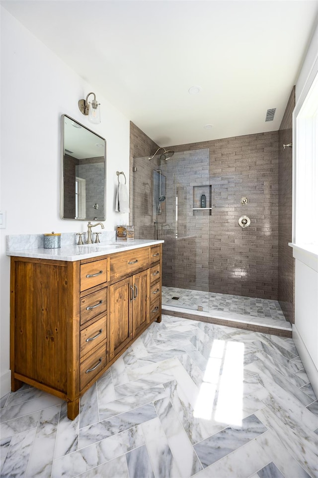 3585 Rte 82, Millbrook, NY 12545 - full bathroom featuring vanity and tiled shower