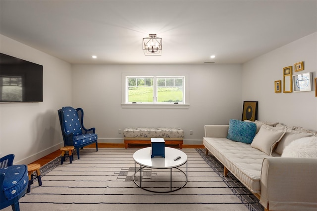 3585 Rte 82, Millbrook, NY 12545 - living room with wood finished floors, recessed lighting, and baseboards