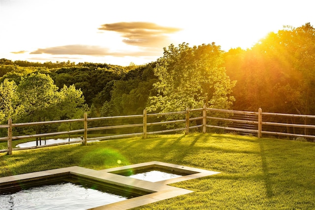 3585 Rte 82, Millbrook, NY 12545 - view of yard featuring an in-ground hot tub, a view of trees, and a water view