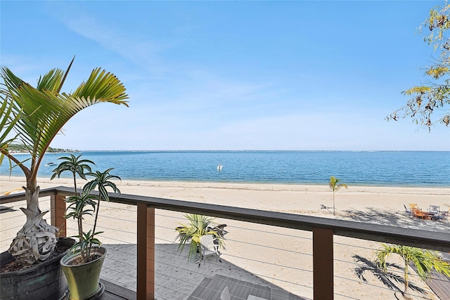 water view featuring a beach view
