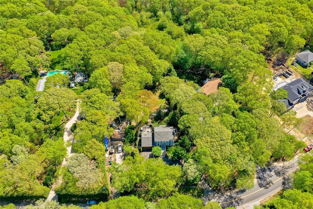 bird's eye view of a heavily wooded area