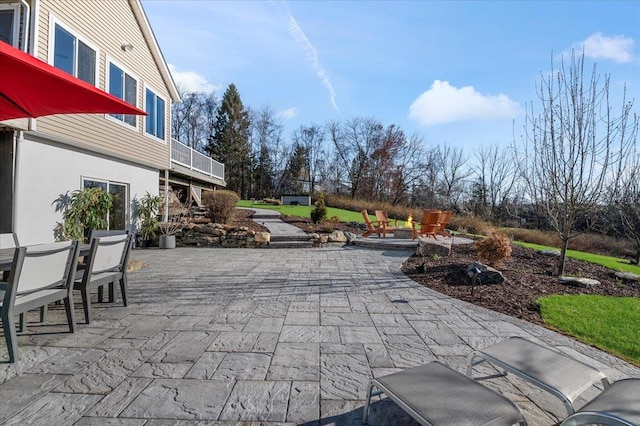 58 Big Island Rd, Warwick, NY 10990 - view of patio / terrace with outdoor dining space, stairs, and a deck