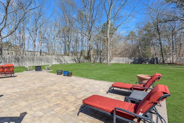 view of patio with a fenced backyard
