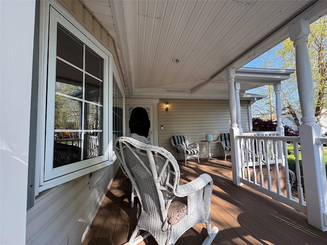 wooden deck with a porch
