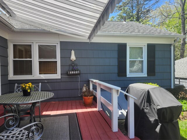 deck featuring area for grilling