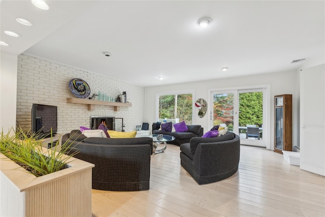 20 Rolling Ridge Rd, New City, NY 10956 - living area with a fireplace, light wood-style floors, and recessed lighting