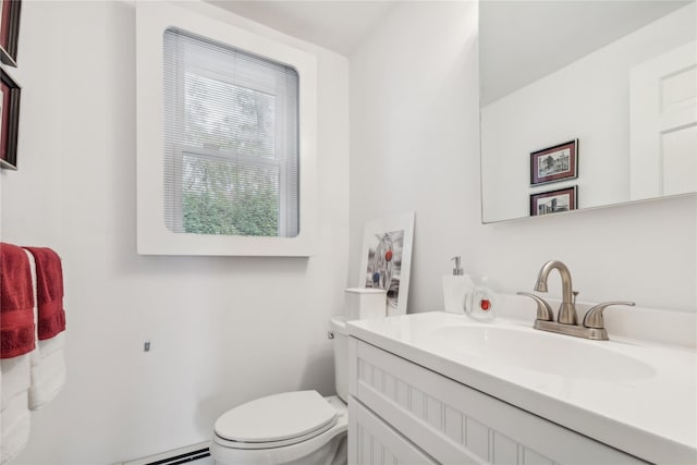 20 Rolling Ridge Rd, New City, NY 10956 - half bath with vanity, toilet, and a baseboard radiator