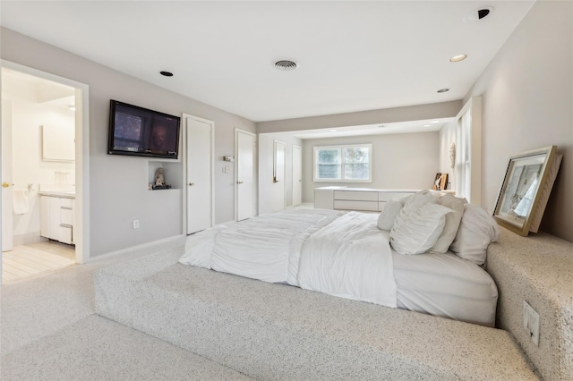 20 Rolling Ridge Rd, New City, NY 10956 - bedroom featuring carpet flooring, recessed lighting, ensuite bathroom, and baseboards