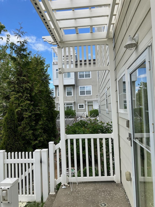 balcony with a pergola