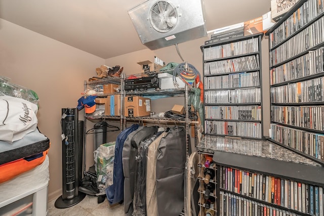 walk in closet with a heating unit