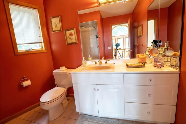36 Ridgetop Dr, Tomkins Cove, NY 10986 - bathroom with tile patterned flooring, a tile shower, toilet, baseboards, and vanity