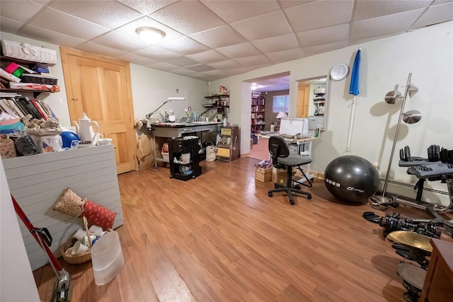 36 Ridgetop Dr, Tomkins Cove, NY 10986 - home office featuring light wood finished floors, a drop ceiling, and a baseboard heating unit