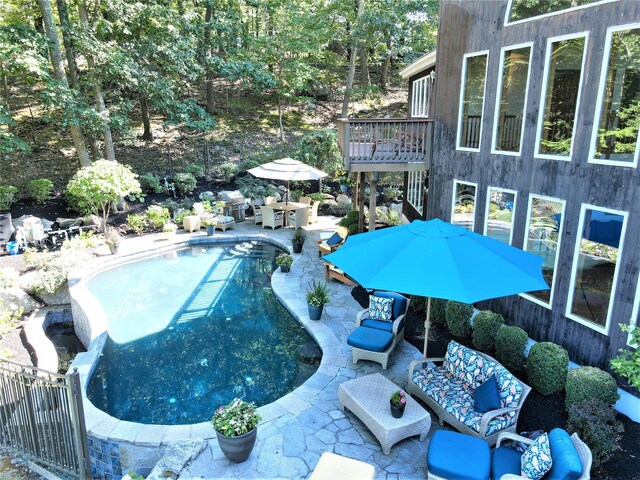 36 Ridgetop Dr, Tomkins Cove, NY 10986 - outdoor pool with a patio and an outdoor living space