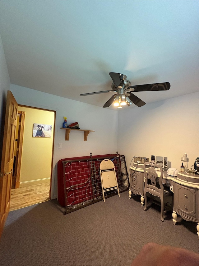56 Martin Dr, Wappingers Falls, NY 12590 - home office featuring ceiling fan and carpet floors