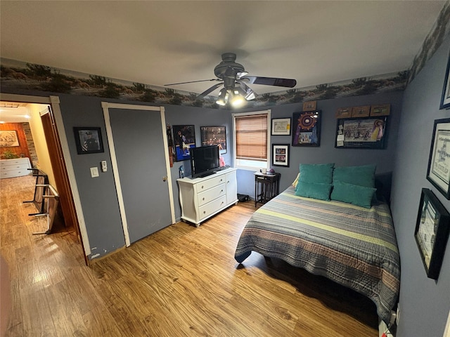 56 Martin Dr, Wappingers Falls, NY 12590 - bedroom with light wood finished floors, a ceiling fan, and a closet