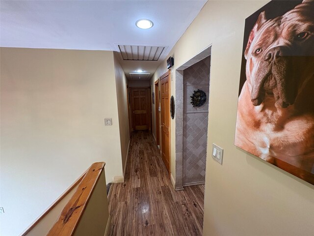 56 Martin Dr, Wappingers Falls, NY 12590 - hallway featuring attic access, dark wood-type flooring, and recessed lighting