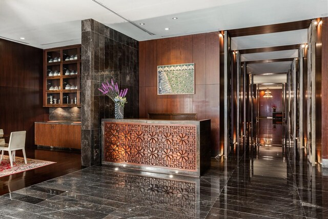 reception with a dry bar