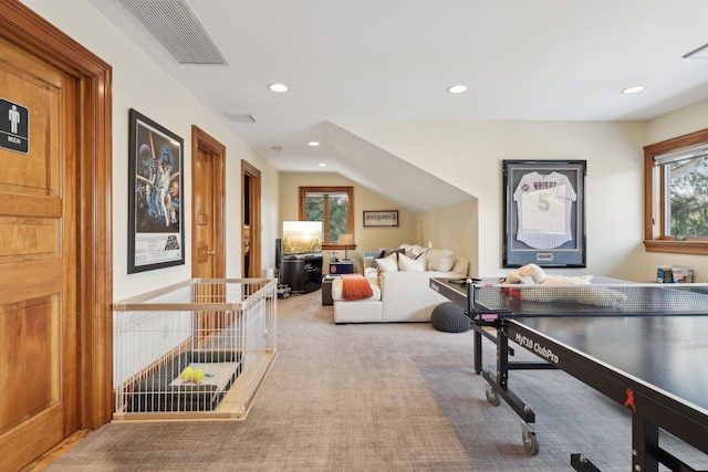 1325 Huckleberry Ln, Hewlett Harbor, NY 11557 - recreation room featuring carpet and recessed lighting
