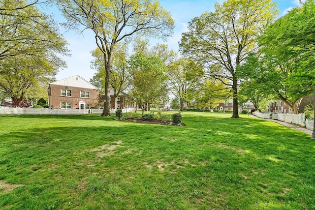 view of yard featuring fence