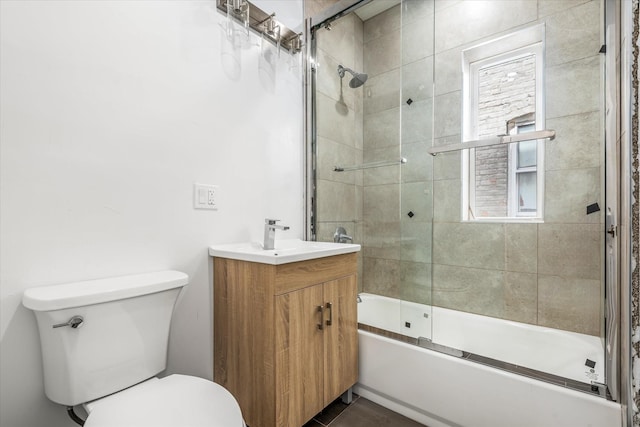1236 Evergreen Ave, Bronx, NY 10472 - bathroom featuring toilet, combined bath / shower with glass door, and vanity