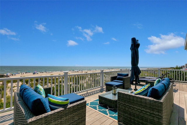 879 Oceanfront, Long Beach, NY 11561 - wooden deck featuring a water view