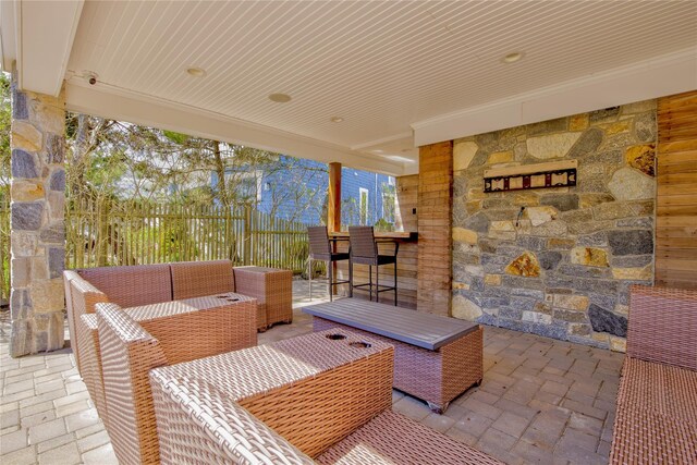 879 Oceanfront, Long Beach, NY 11561 - view of patio featuring outdoor lounge area