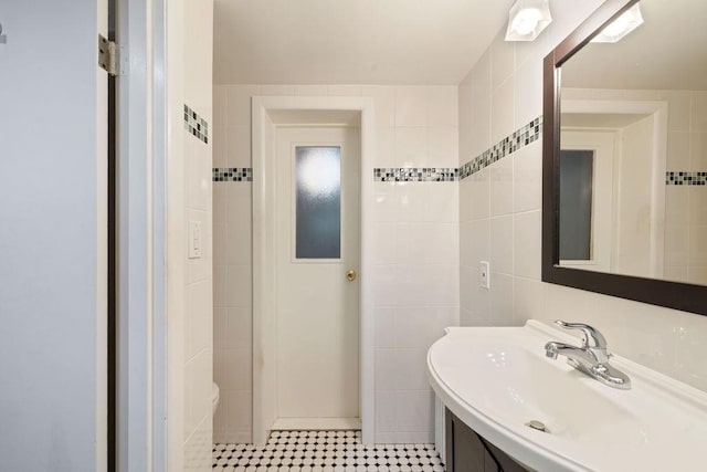 51 Strong Rd, Ferndale, NY 12734 - bathroom with tile walls and vanity