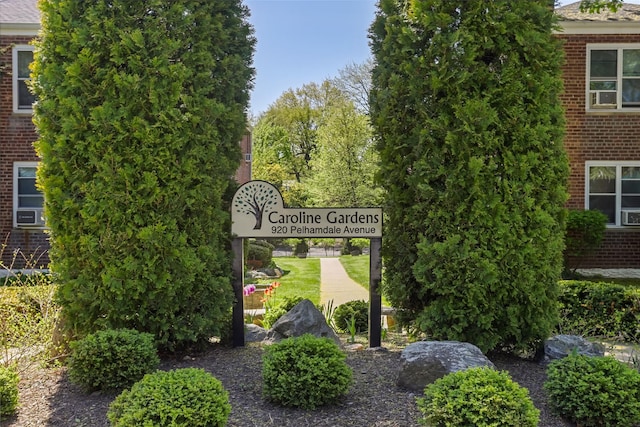 view of community sign