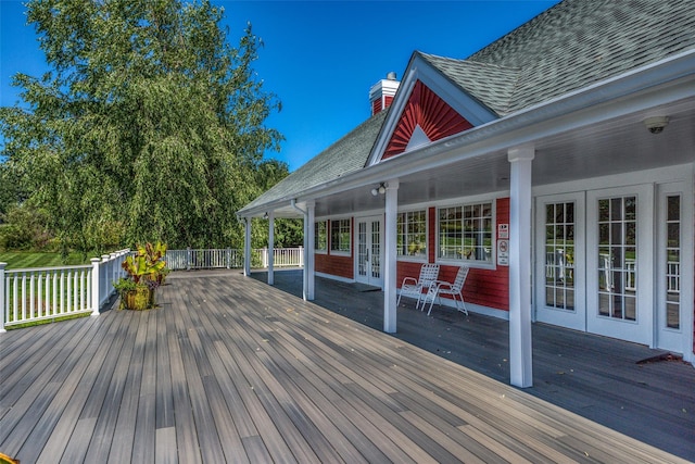 deck featuring french doors