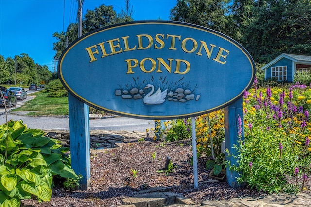 view of community sign