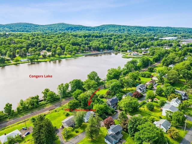 159 S Harrison Ave, Congers, NY 10920 - drone / aerial view of a nearby body of water and a heavily wooded area