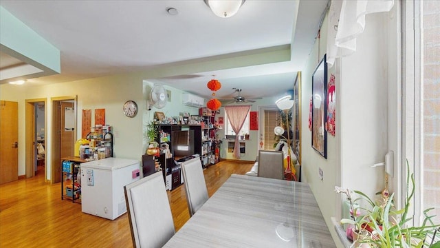 143-36 37th Ave Unit 5C, Flushing, NY 11354 - dining space with ceiling fan and light wood finished floors