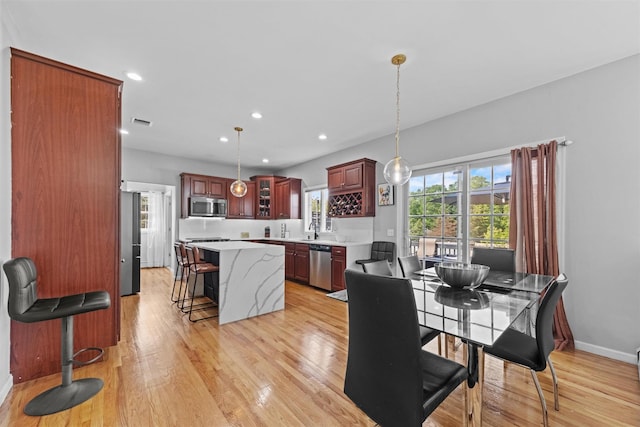 3 Kings Dr, Middletown, NY 10941 - dining space with light wood-style floors, recessed lighting, and baseboards