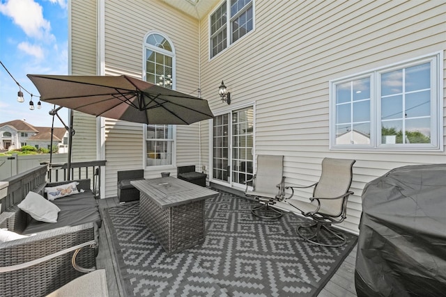 3 Kings Dr, Middletown, NY 10941 - wooden terrace featuring outdoor lounge area and area for grilling