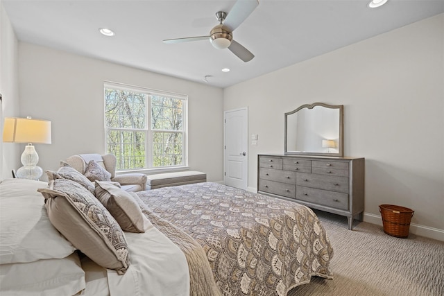 13 Sage Ct, Middletown, NY 10940 - carpeted bedroom with baseboards, recessed lighting, and a ceiling fan
