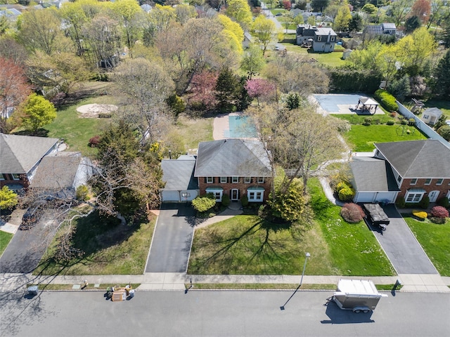 bird's eye view with a residential view