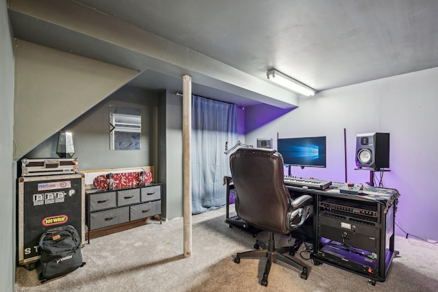 view of carpeted office space