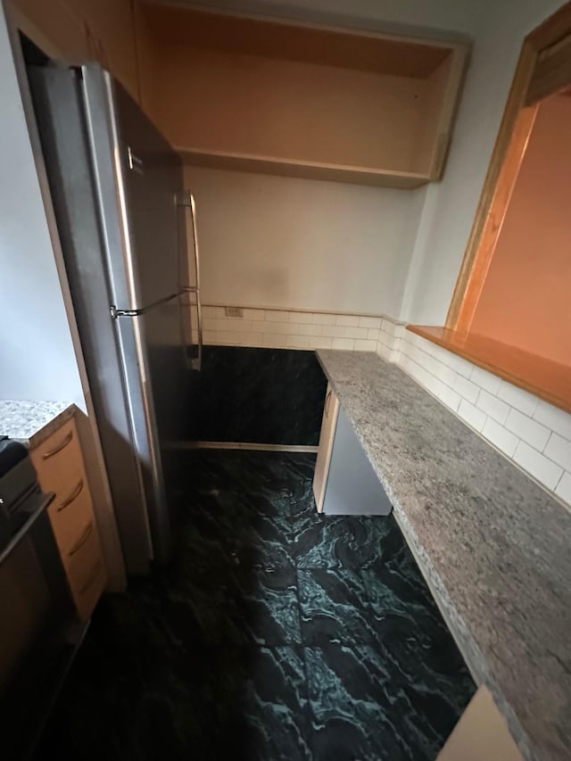 98-22 63rd Dr Unit 1E, Rego Park, NY 11374 - kitchen with freestanding refrigerator and range