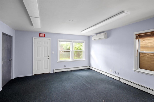 2533 Francis Lewis Blvd, Whitestone, NY 11358 - spare room with a wall mounted AC, a baseboard heating unit, and carpet flooring