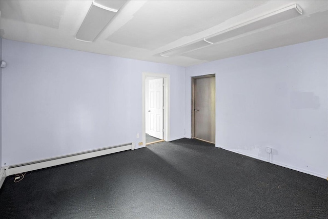 2533 Francis Lewis Blvd, Whitestone, NY 11358 - empty room featuring baseboard heating, baseboards, and dark carpet
