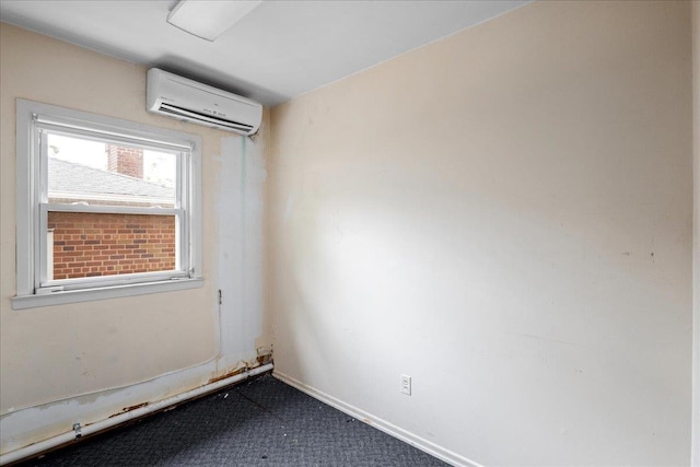2533 Francis Lewis Blvd, Whitestone, NY 11358 - unfurnished room featuring a wall mounted air conditioner, dark colored carpet, and baseboards