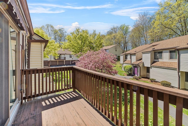 deck featuring a residential view