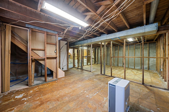 view of unfinished below grade area