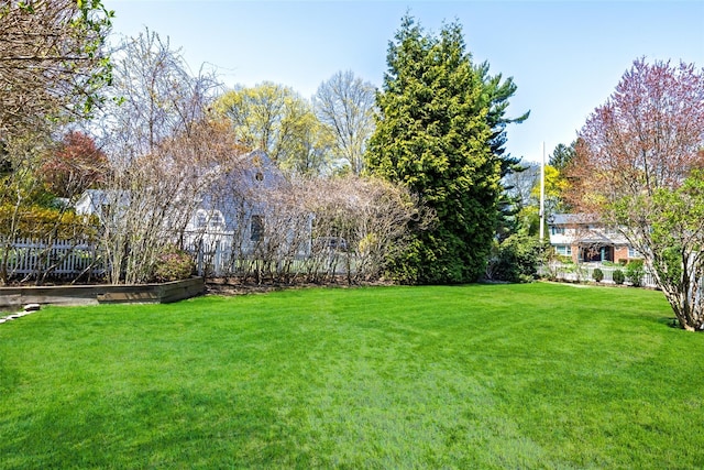 view of yard with fence