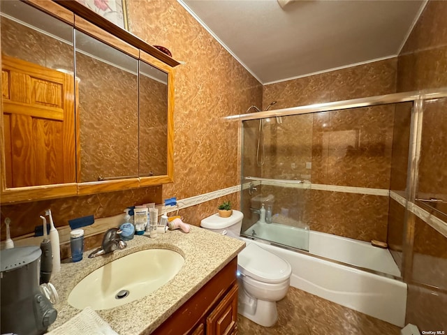 18-24 College Point Blvd, College Point, NY 11356 - full bathroom featuring vanity, toilet, and combined bath / shower with glass door
