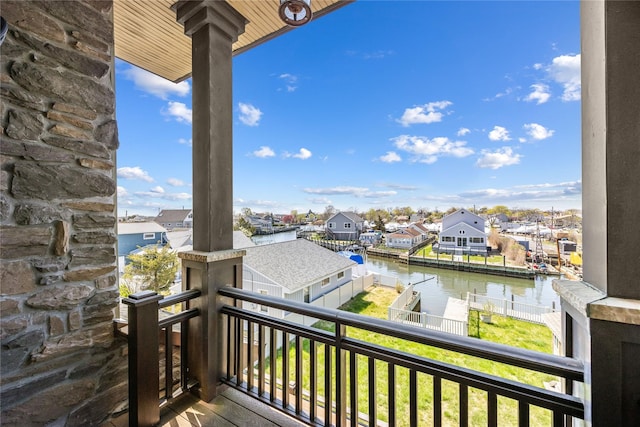 83 Central Ave, Amityville, NY 11701 - balcony with a residential view and a water view