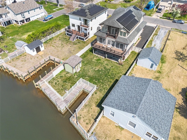 83 Central Ave, Amityville, NY 11701 - drone / aerial view featuring a residential view and a water view