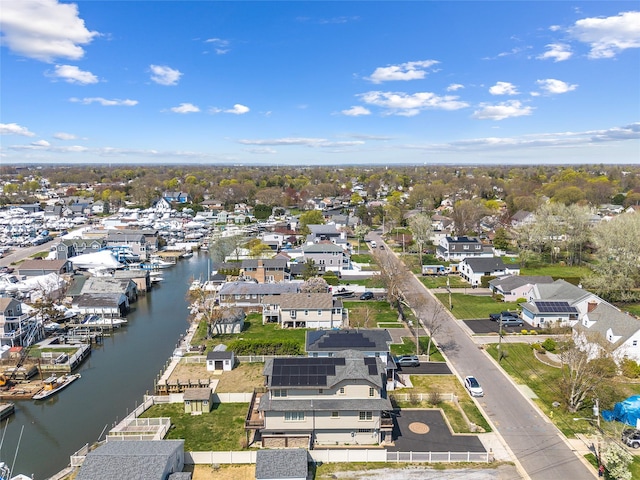 83 Central Ave, Amityville, NY 11701 - drone / aerial view featuring a residential view and a water view
