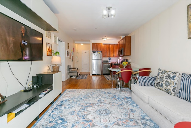 108-27 63rd Ave Unit 4B, Forest Hills, NY 11375 - living room featuring light wood-style floors