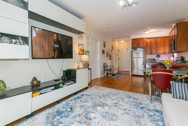 108-27 63rd Ave Unit 4B, Forest Hills, NY 11375 - living room featuring wood finished floors